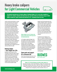 Budweg article, break calipers for light commercial vehicles